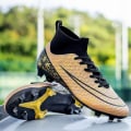 Miniatyrbillede 4 af 5: Herre fodboldsko Skridsikre fodboldstøvler Klamper Græs Fodbold Sneakers 3A1126A Gold 45