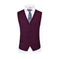 Miniatyrbillede 3 af 5: Herredragt til bryllupsfest Middag 3-delt Business Suit Blazer Vest Bukser 9 farver Dark Red M