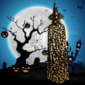 Miniatyrbillede 4 af 5: Halloween Cape Fint håndværk Cosplay kostume Dress Up Star Pattern Hat til Halloween julefester 35cm Blue