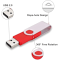 Miniatyrbillede 2 af 2: 10 Pack Usb Flash Drives Usb 2.0 Thumb Drive Bulk Pack Drejelig Memory Stick Fold Opbevaring Jump Drive Zip Drive 10 Pack Red 8GB