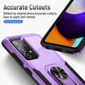 Miniatyrbild 5 av 5: För Samsung Galaxy A52 4g/5g/a52s 5g Defender Series Välskyddad Pc + Tpu cover Rotary Ring Kickstand Case Purple Black