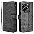 Miniatyrbillede 1 af 5: Til Itel S23+ S681l Taske Pung Pu Læder Stand Diamond Texture Telefon Cover Black
