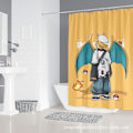 Miniatyrbillede 3 af 4: Sencu Pikachu Kawaii Anime tegneserie 3D-printet badeforhæng - 180x191 cm vandtæt polyester badeværelsesindretning med kroge