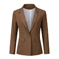 Miniatyrbillede 2 af 5: Yynuda 2-delt Slim Fit ensfarvet forretningsdragt til kvinder (blazer+bukser) Brown M