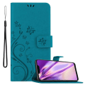 Pikkukuva 2 / 6: Huawei MATE 20 LITE Kätevä Case Cover Etui - mit Blumenmuster und Standfunktion und Kartenfach FLORAL BLUE MATE 20 LITE