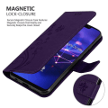 Pikkukuva 6 / 6: Huawei MATE 20 LITE Kätevä Case Cover Etui - mit Blumenmuster und Standfunktion und Kartenfach FLORAL DARK LILA MATE 20 LITE