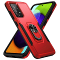 Miniatyrbillede 1 af 5: Til Samsung Galaxy A52 4g/5g/a52s 5g Defender Series Velbeskyttet Pc + Tpu telefoncover Rotary Ring Kickstand Mobiltelefontaske Red Black