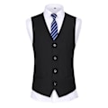 Miniatyrbillede 4 af 5: Herredragt til bryllupsfest Middag 3-delt Business Suit Blazer Vest Bukser 9 farver Black XS