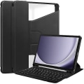 Miniatyrbillede 1 af 5: Til Samsung Galaxy Tab A9+ 360 Rotation Transparent Smart læderetui med tastatur Black