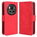 Miniatyrbillede 1 af 5: Lædercover til Honor Magic6 Pro 5G Case Stand Multiple Card Slots Case - Brun Red Style B Honor Magic6 Pro 5G