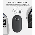 Miniatyrbillede 4 af 5: Komfortabel håndfølende Pebble Mute Mouse M350 Bluetooth Dual Mode Trådløs mus Modelys Dejlig multi-link kontormus A504