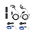Pikkukuva 2 / 5: 2kpl Mini Walkie Talkie 400-470mhz 2-suuntainen radio 3w ​​lähetin-vastaanotin kuuloke kuulokemikrofoni kuulokkeet USB virralla Black