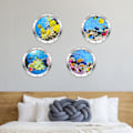 Pikkukuva 4 / 5: 4 cps 3D-valokuvaus vedenalainen seinätarra Kylpyhuone Sea Life Animal Decal -vinyylijuliste, 100 % uusi E