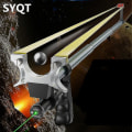 Miniatyrbild 3 av 5: Ny 2024 högprecision teleskopisk power rostfritt stål rak stav Katapult laser platt gummiband Jakt och skytte utomhus green laser set1