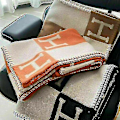 Miniatyrbild 2 av 4: Newwool Cashmere Pläd filtar Kudde Soffa Sängkläder Sjal Julpresent Orange