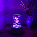 Miniatyrbild 2 av 5: 2x7led rund unik roterande 3d färgglad ljusbas elektrisk displaystativ