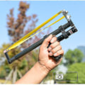 Miniatyrbild 4 av 5: Ny 2024 högprecision teleskopisk power rostfritt stål rak stav Katapult laser platt gummiband Jakt och skytte utomhus red laser set2