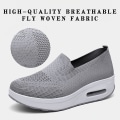 Pikkukuva 2 / 5: Naisten ortopediset lenkkarit, Mesh Up Stretch Platform -lenkkarit, mukavat casual muotilenkkarit kävelykengät (mustat, 7,5) Grey EUR43