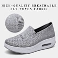 Pikkukuva 2 / 5: Naisten ortopediset lenkkarit, Mesh Up Stretch Platform -lenkkarit, mukavat casual muotilenkkarit kävelykengät (mustat, 7,5) White EUR38