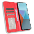 Miniatyrbillede 2 af 5: Til Xiaomi Redmi Note 13 Pro 5G telefontaske Pung Retro PU læder mobiltelefoncover Red Style B Xiaomi Redmi Note 13 P