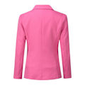 Miniatyrbillede 3 af 5: Yynuda 2-delt Slim Fit ensfarvet forretningsdragt til kvinder (blazer+bukser) Dark Pink M