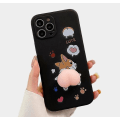 Miniatyrbild 1 av 5: Söt 3D Cartoon Peach Corgi phone case för iPhone 14 Pro Max/13/12/11/SE/XR/XS/X/8Plus/7/6S Black iPhone13Pro