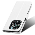 Miniatyrbillede 5 af 5: Til Itel S23+ S681l Taske Pung Pu Læder Stand Diamond Texture Telefon Cover White