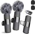 2024 Professional Wireless Lavalier Microphone 2-pack brusreducerande kristallklar inspelning med usb-c för Iphone 15 Pro Max, Ipad, Android, Live St 1 set