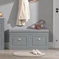 Miniatyrbillede 2 af 5: Entre Skobænk Skostativ Skoskab med Flip-skuffe og sædehynde, FSR64-HG Grey