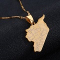 Miniatyrbild 3 av 5: Rostfritt stål Syrien Karta Flagga hänge Halsband Mode Syriens Karta Smycken Light Yellow Color
