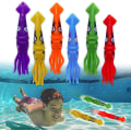 Miniatyrbillede 3 af 5: Dykkerlegesæt til børn ved pool, dykning og svømning, undervands flerfarvet synkende blæksprutte (sæt med 6) multicolored squid