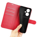 Pikkukuva 4 / 5: Oppo A79 5G Case Magneettiselle Litchi Texture -matkapuhelimen cover lompakolla ja jalustalla Red Style D Oppo A79 5G