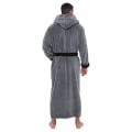 Pikkukuva 2 / 2: Miesten talvi lämmin hupullinen takki kylpytakki pyyhkeet pitkä aamutakki Grey Black 3XL