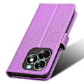 Miniatyrbillede 5 af 5: Til Itel S23+ S681l Taske Pung Pu Læder Stand Diamond Texture Telefon Cover Purple