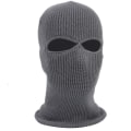 Pikkukuva 1 / 5: Uusi 3-reikäinen kokokasvohiihtomaski cap Balaclava hupullinen pipo lämmin taktinen hattu Double hole gray