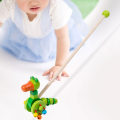 Miniatyrbillede 3 af 5: Træ Push Along Walking Legetøj, Småbørn Push Toy, Træ Børn Walking, Walking Småbørns Legetøj til indendørs kravle Caterpillar Multi