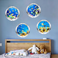 Pikkukuva 2 / 5: 4 cps 3D-valokuvaus vedenalainen seinätarra Kylpyhuone Sea Life Animal Decal -vinyylijuliste, 100 % uusi D