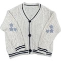 Miniatyrbillede 1 af 5: Taylor Swift oversized strik cardigan til kvinder Casual Button Down Langærmede V-hals Folklore Sweatere Apricot XL