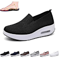 Pikkukuva 1 / 5: Naisten ortopediset lenkkarit, Mesh Up Stretch Platform -lenkkarit, mukavat casual muotilenkkarit kävelykengät (mustat, 7,5) Grey EUR38