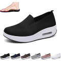 Pikkukuva 1 / 5: Naisten ortopediset lenkkarit, Mesh Up Stretch Platform -lenkkarit, mukavat casual muotilenkkarit kävelykengät (mustat, 7,5) Grey EUR43
