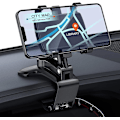 Miniatyrbillede 1 af 5: Biltelefonholdermontering til instrumentbræt, Universal 360 drejelig telefon bilclipsmontering til 4"-7" smartphones