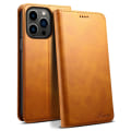 Miniatyrbillede 1 af 5: SUTENI til iPhone 15 Pro Lædertelefonetui Calf Texture Wallet Stand Khaki