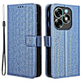Miniatyrbillede 1 af 5: Til Itel S23+ S681l Taske Pung Pu Læder Stand Diamond Texture Telefon Cover Blue