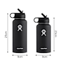 Miniatyrbillede 3 af 3: 946ml/1180ml Vandglasisoleret Lækagesikker rustfrit stål Anti-skrid Robust vakuumkolbe Rejsetilbehør Kaesi Black L