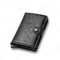 Miniatyrbillede 1 af 5: Sort RFID NFC Beskyttelses Tegnebog Kort Holder 5 stk. Kort (Ægte Læder) Sort