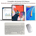 Pikkukuva 3 / 5: Ladattava Bluetooth näppäimistö ja hiiri -yhdistelmä Ultraohut kannettava kompakti langaton set Android Windows -tablettipuhelimelle Ipad Iosille White