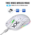 Pikkukuva 5 / 5: 2,4 GHz:n langaton Bluetooth -hiiri Pelihiiri 3-tilan Rgb-taustavalo Langaton Optinen USB pelihiiri 3600dpi ladattava mykistyshiiri White