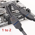 Pikkukuva 2 / 5: USB 3.0 Header jatkokaapeli, 19/20 Pin 1 - 2 Y Splitter jatkosovitin