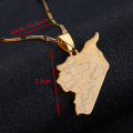 Miniatyrbild 2 av 5: Rostfritt stål Syrien Karta Flagga hänge Halsband Mode Syriens Karta Smycken Light Yellow Color