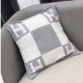 Miniatyrbild 3 av 3: Newwool Cashmere Pläd filtar Kudde Soffa Sängkläder Sjal Julpresent Grey 45X45cm Pillowcase Core